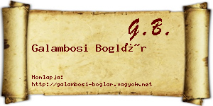 Galambosi Boglár névjegykártya